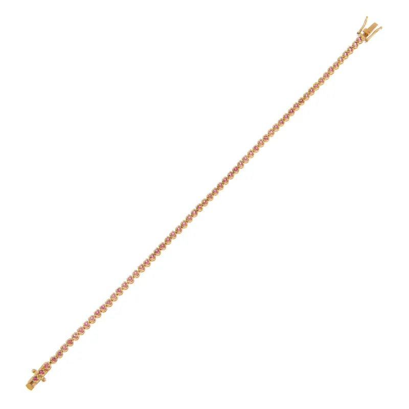 Thin Gemstone Tennis Bracelet 14K sold by Adina Eden's