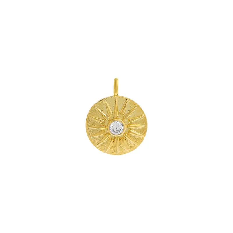 CZ Lined Medallion Necklace Charm sold by Adina Eden's