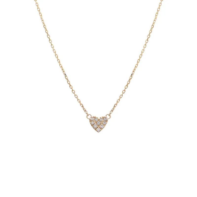 Diamond Pavé Heart Necklace 14K sold by Adina Eden's