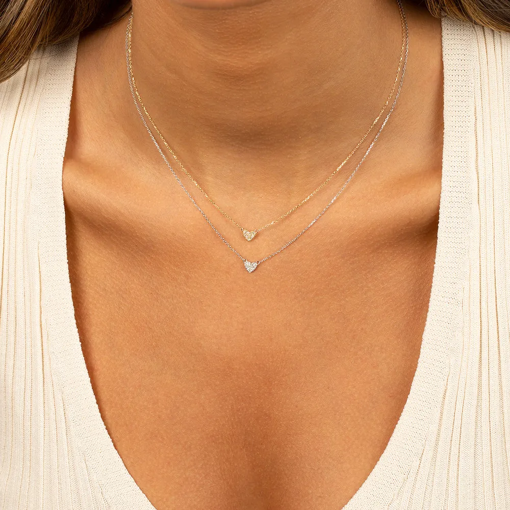 Diamond Pavé Heart Necklace 14K sold by Adina Eden's product image thumbnail 2