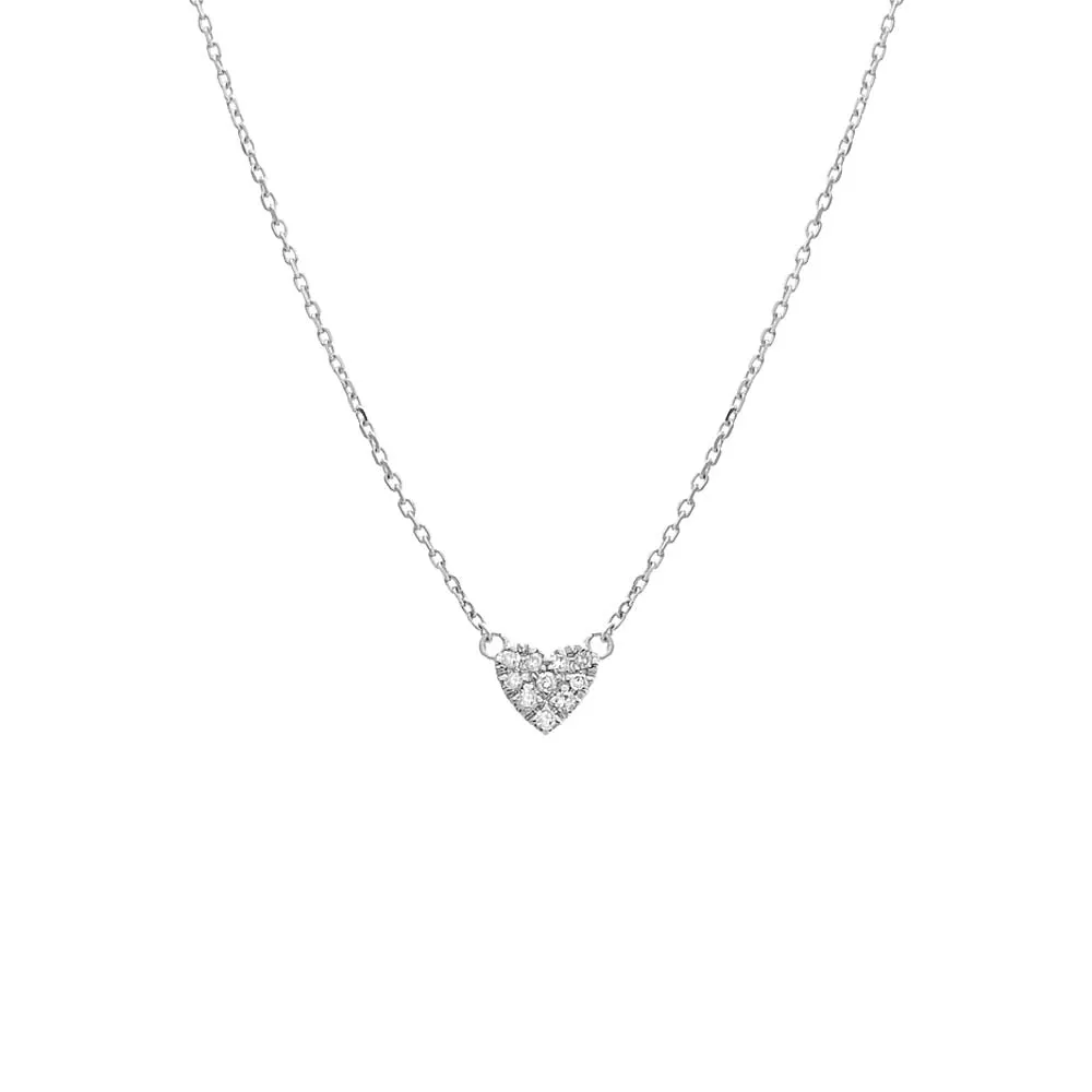 Diamond Pavé Heart Necklace 14K sold by Adina Eden's product image thumbnail 3