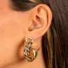 Wide Twisted Rope Hollow Hoop Earring sold by Adina Eden's