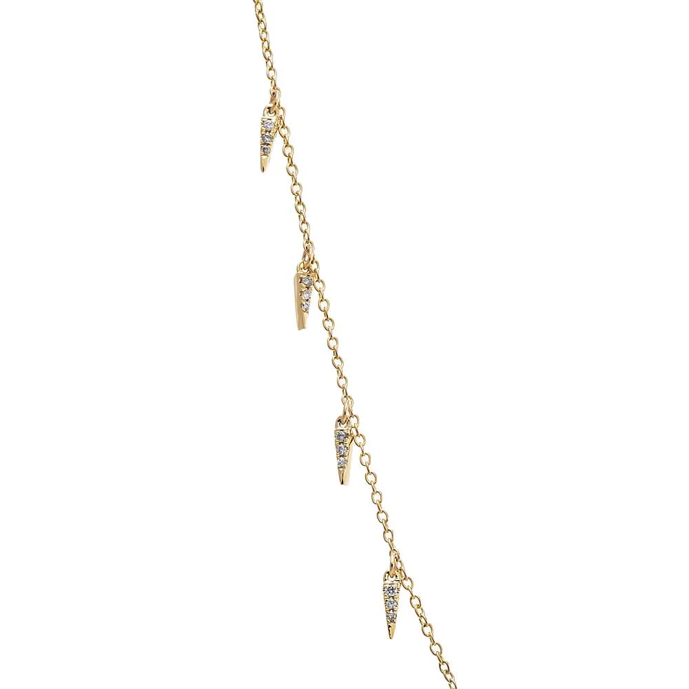 Diamond Pave Spike Dangling Charm Necklace 14K sold by Adina Eden's product image thumbnail 2