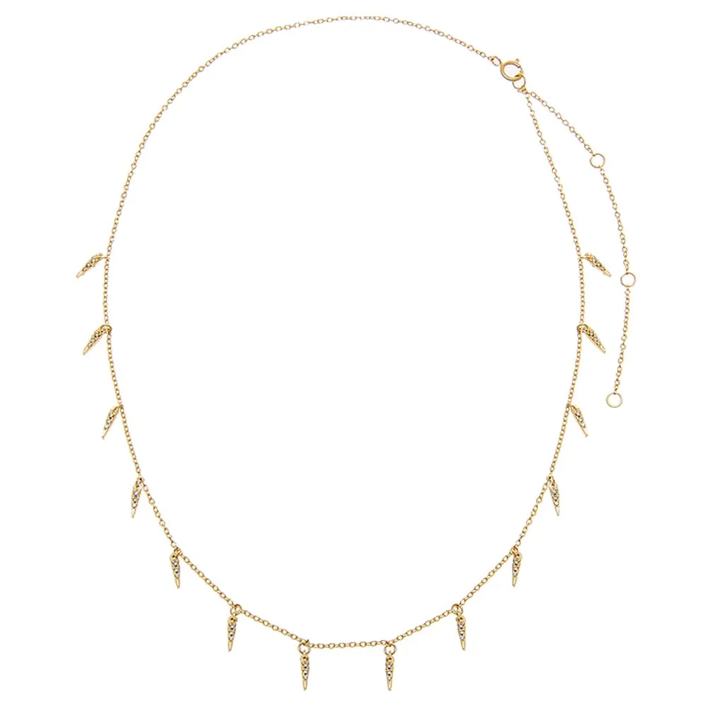 Diamond Pave Spike Dangling Charm Necklace 14K sold by Adina Eden's product image thumbnail 3