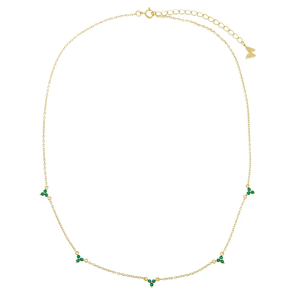 Multi CZ Trio Cluster Necklace sold by Adina Eden's product image thumbnail 4