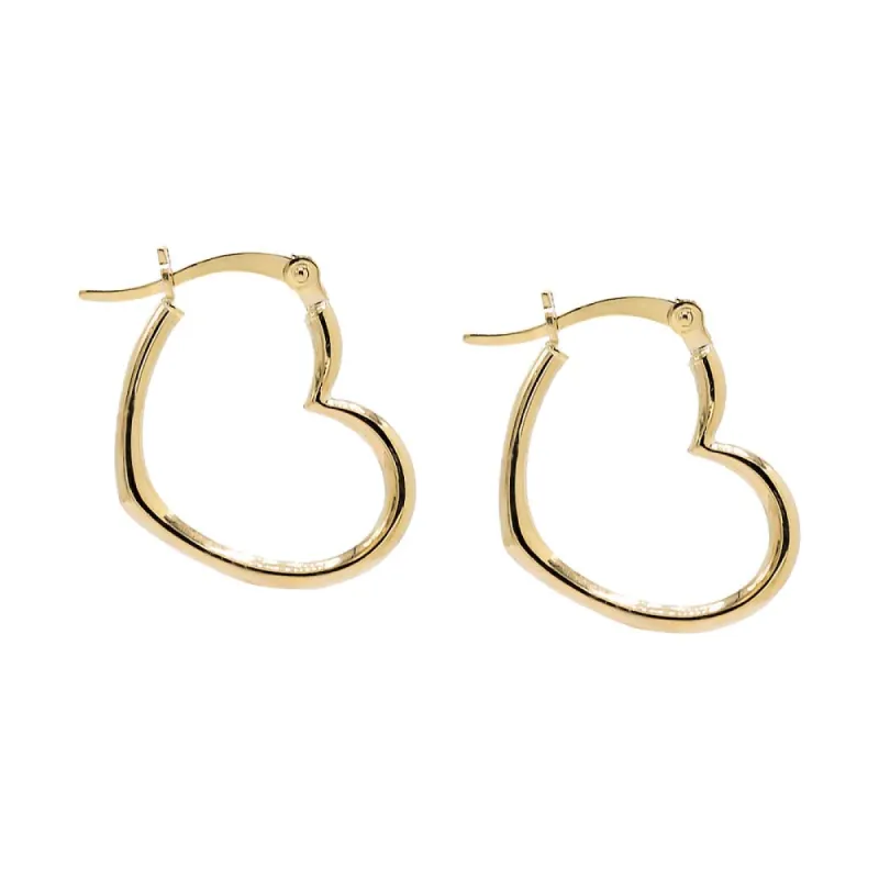 Solid Heart Shaped Hoop Earring 14K sold by Adina Eden's