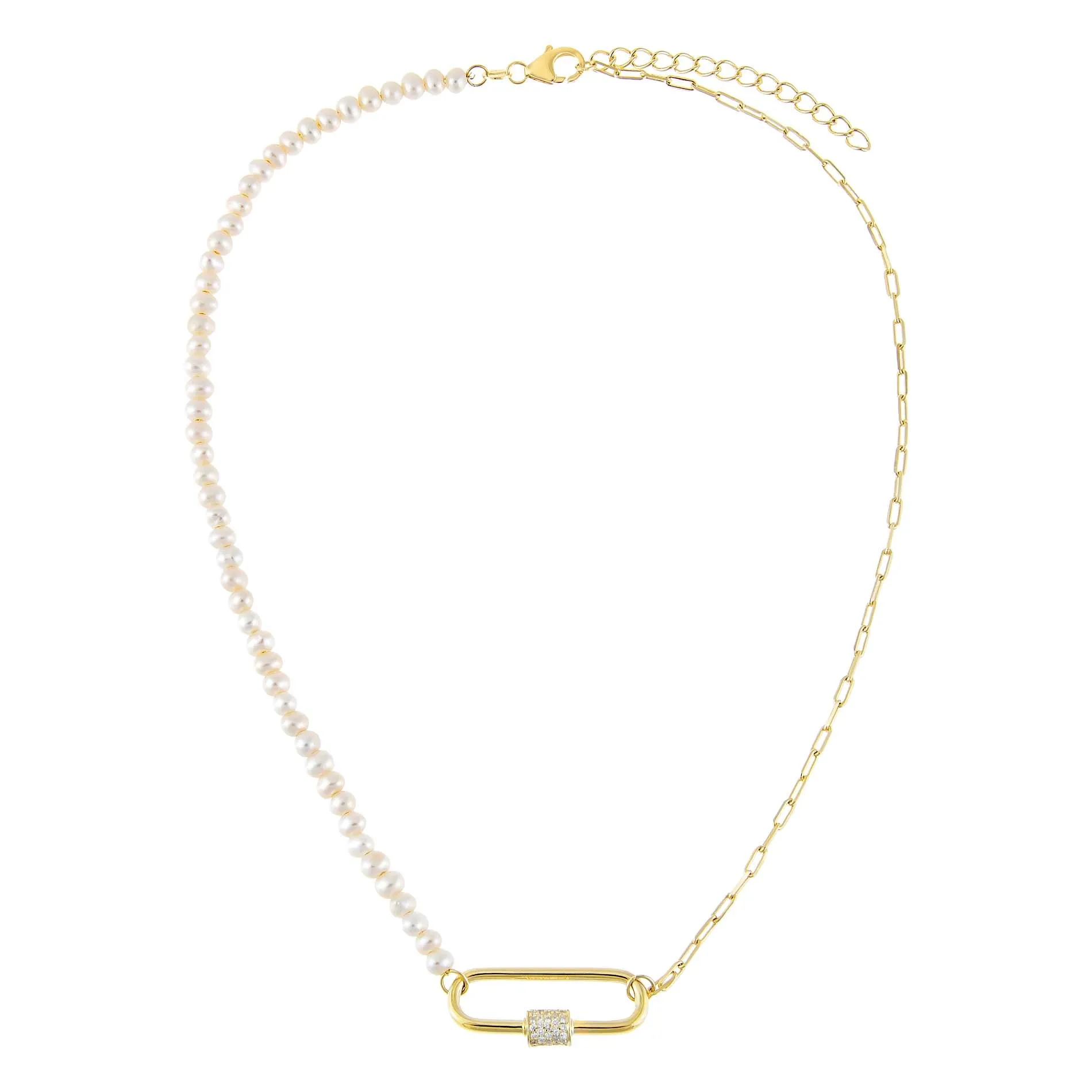 Pearl Link Toggle Necklace sold by Adina Eden's product image thumbnail 2