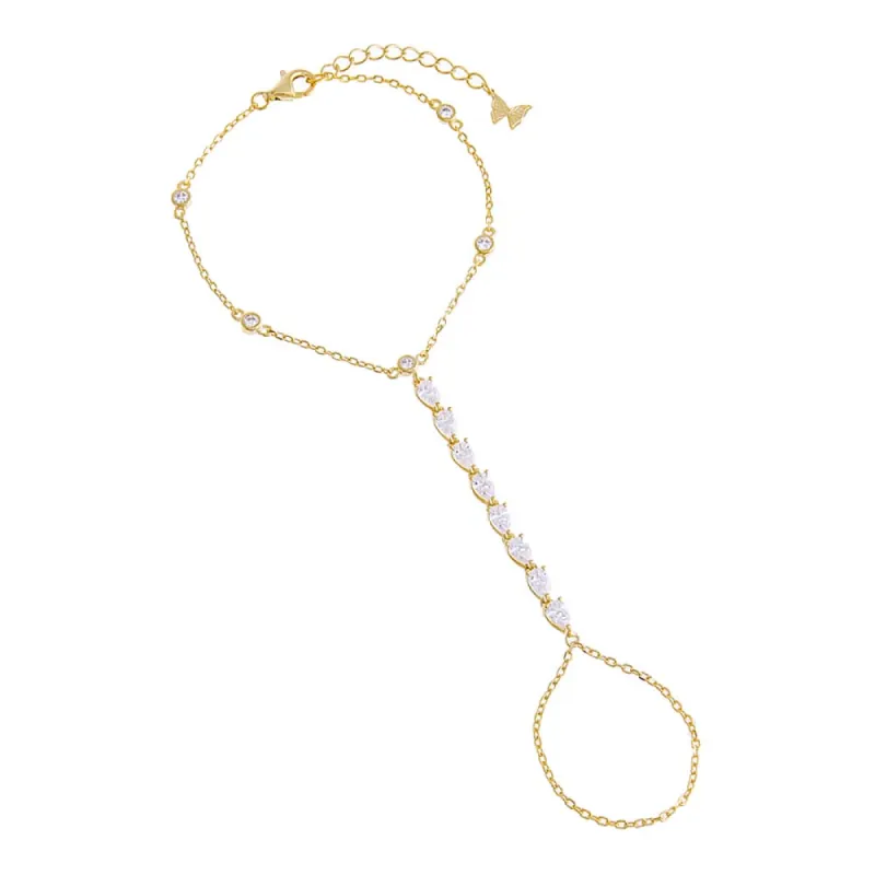 Teardrop Hand Chain sold by Adina Eden's