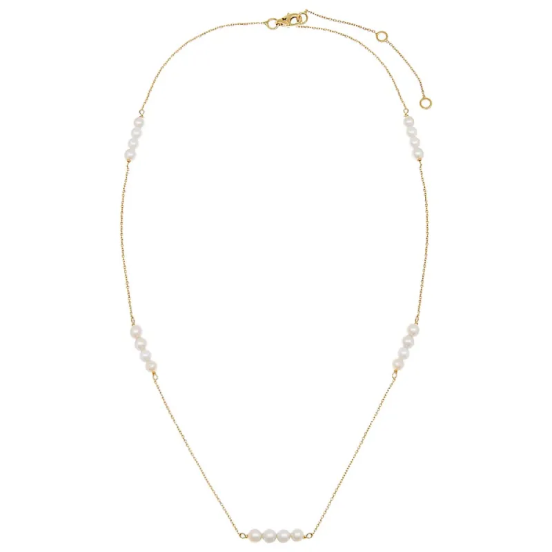 Pearl Cluster Chain Necklace 14K sold by Adina Eden's