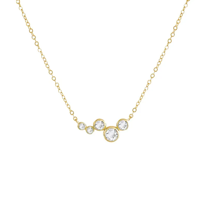 CZ Bezel Clustered Pendant Necklace sold by Adina Eden's