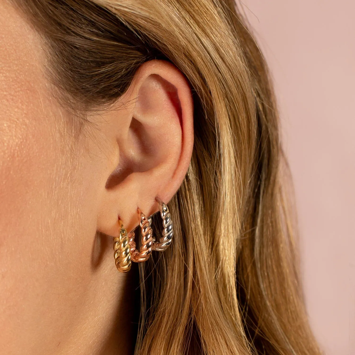 Chunky Spiral Hoop Earring sold by Adina Eden's product image thumbnail 5