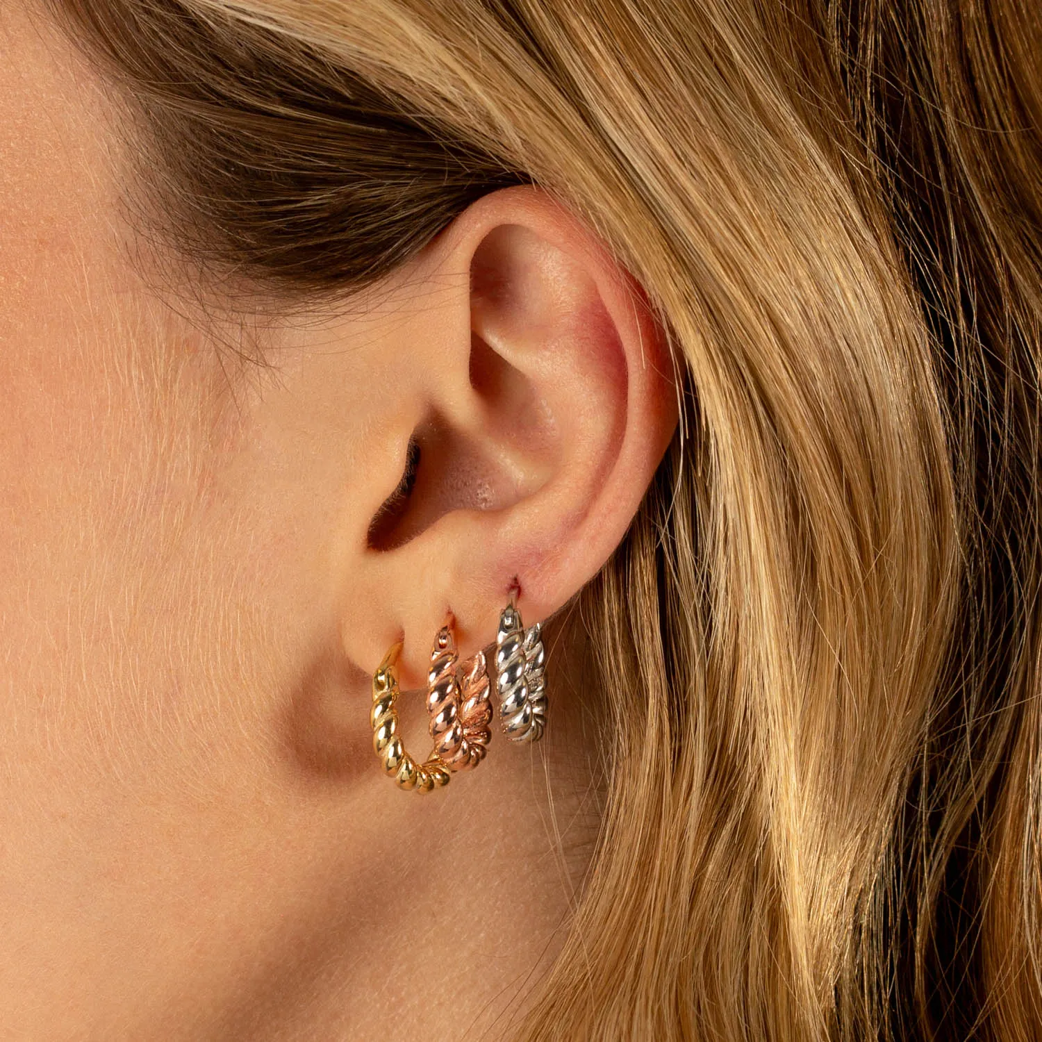 Chunky Spiral Hoop Earring sold by Adina Eden's product image thumbnail 3