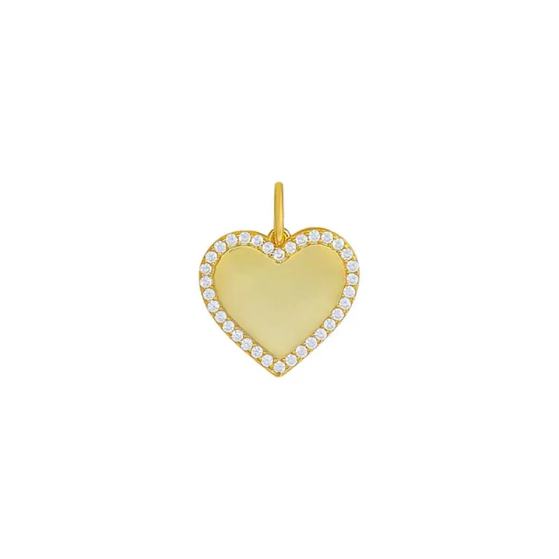 Pave Outlined Heart Necklace Charm sold by Adina Eden's