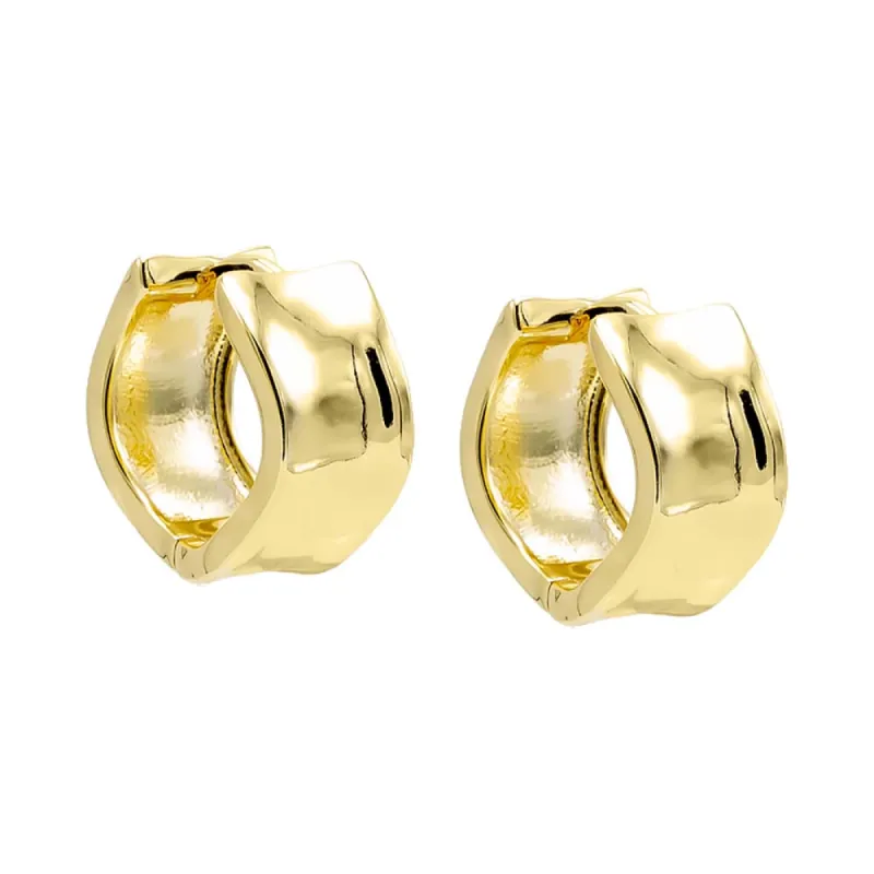 Wide Wavey Textured Huggie Earring sold by Adina Eden's