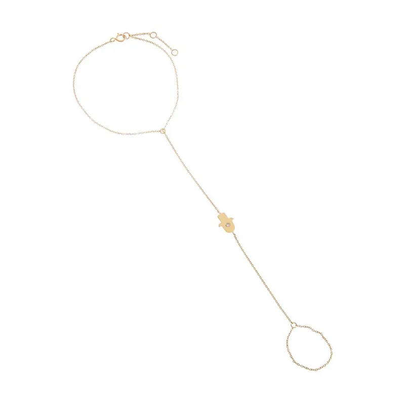 Diamond Hamsa Hand Chain 14K sold by Adina Eden's