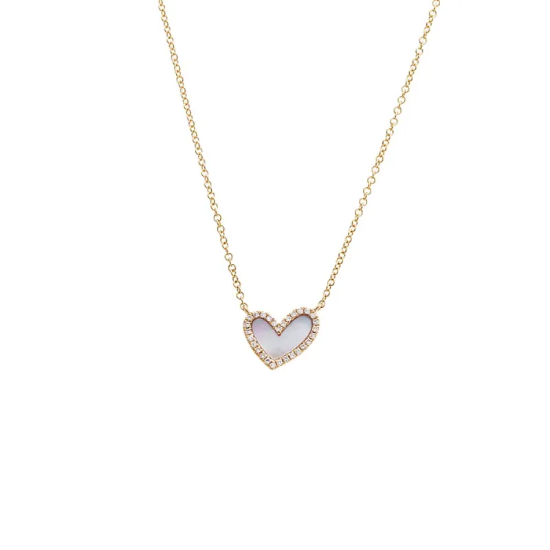 Diamond Pave Stone Heart Necklace 14K sold by Adina Eden's