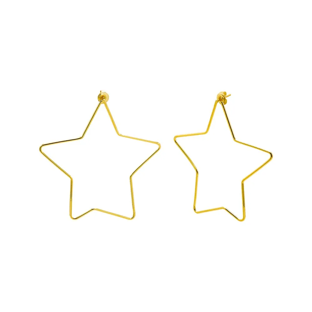 Thin Open Star Shape Stud Earring sold by Adina Eden's