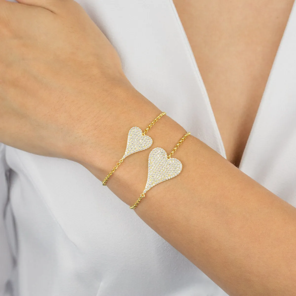 Pavé Large Heart Bracelet sold by Adina Eden's product image thumbnail 2