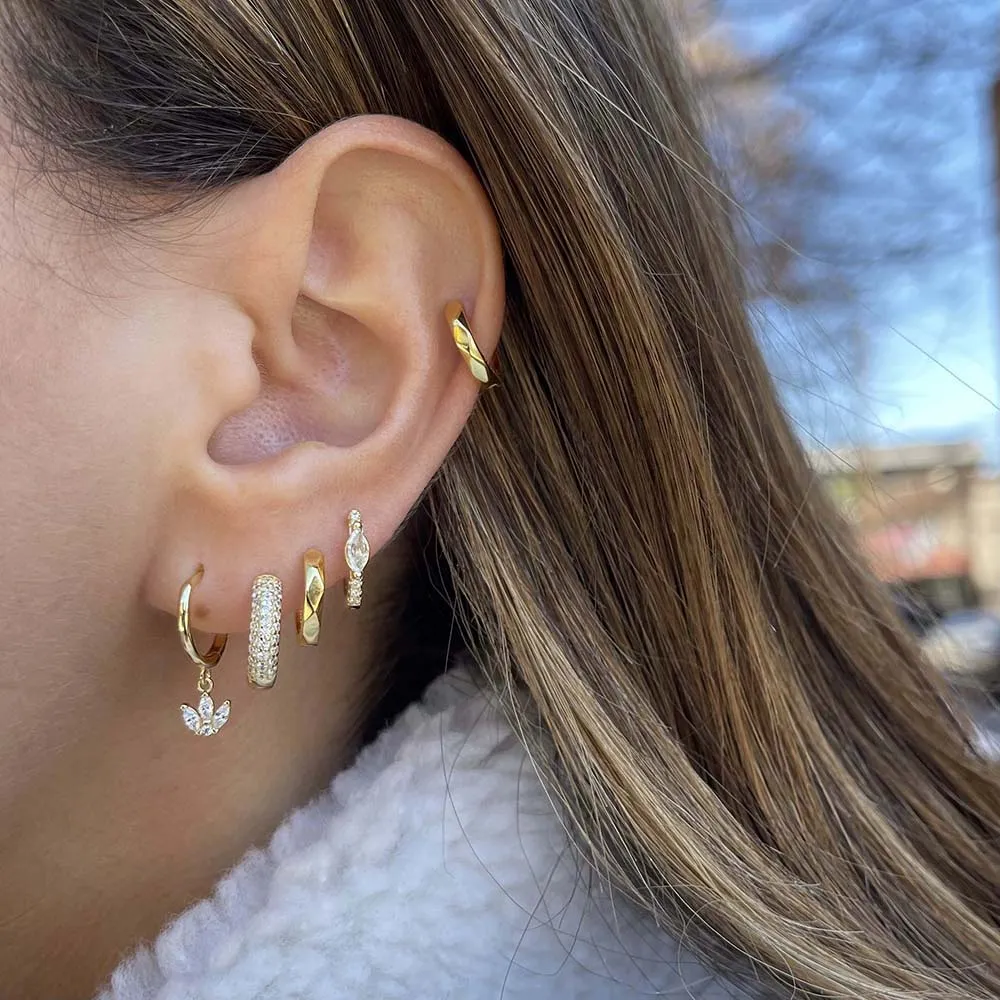 Textured Huggie Earring sold by Adina Eden's product image thumbnail 3