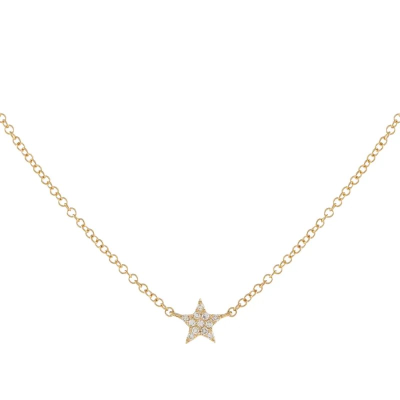 Diamond Mini Star Necklace 14K sold by Adina Eden's