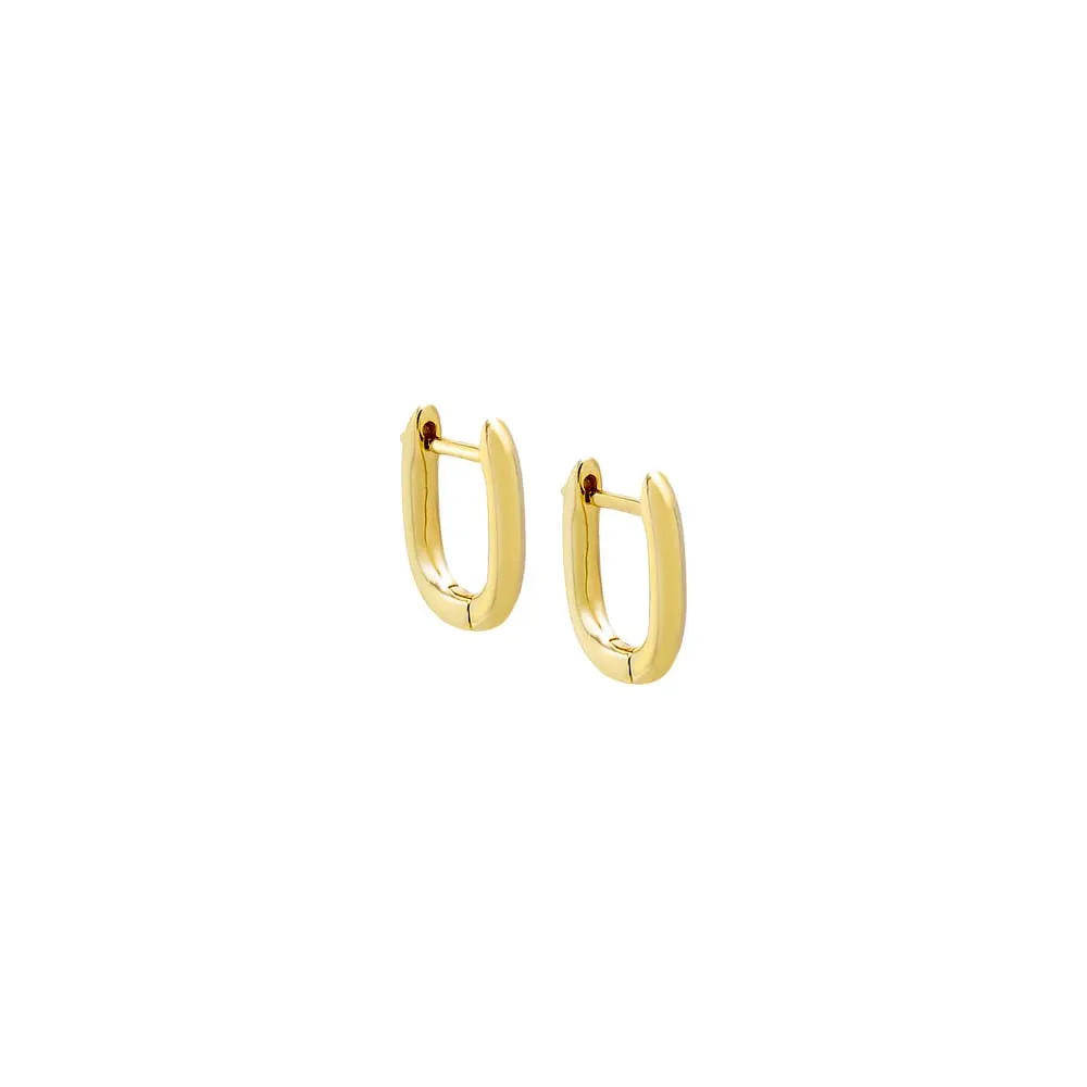 Solid Thin U-Shape Huggie Earring sold by Adina Eden's
