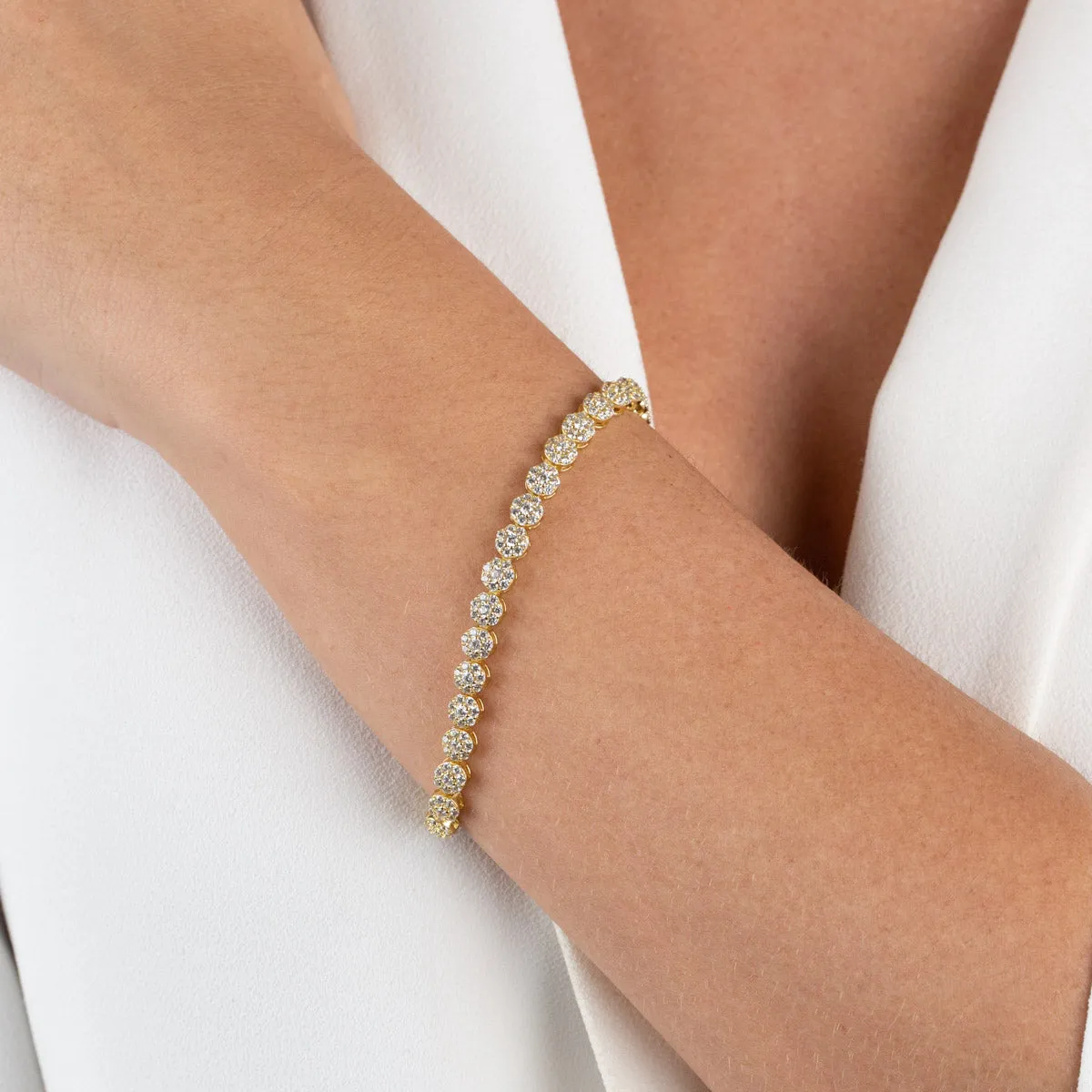 Pavé Multi Flower Bracelet sold by Adina Eden's product image thumbnail 2