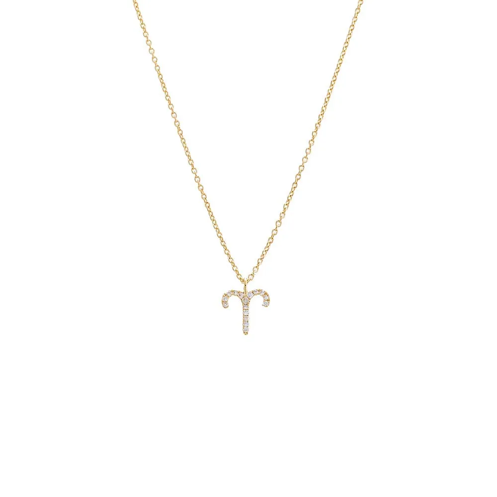 Diamond Pave Zodiac Necklace 14K sold by Adina Eden's