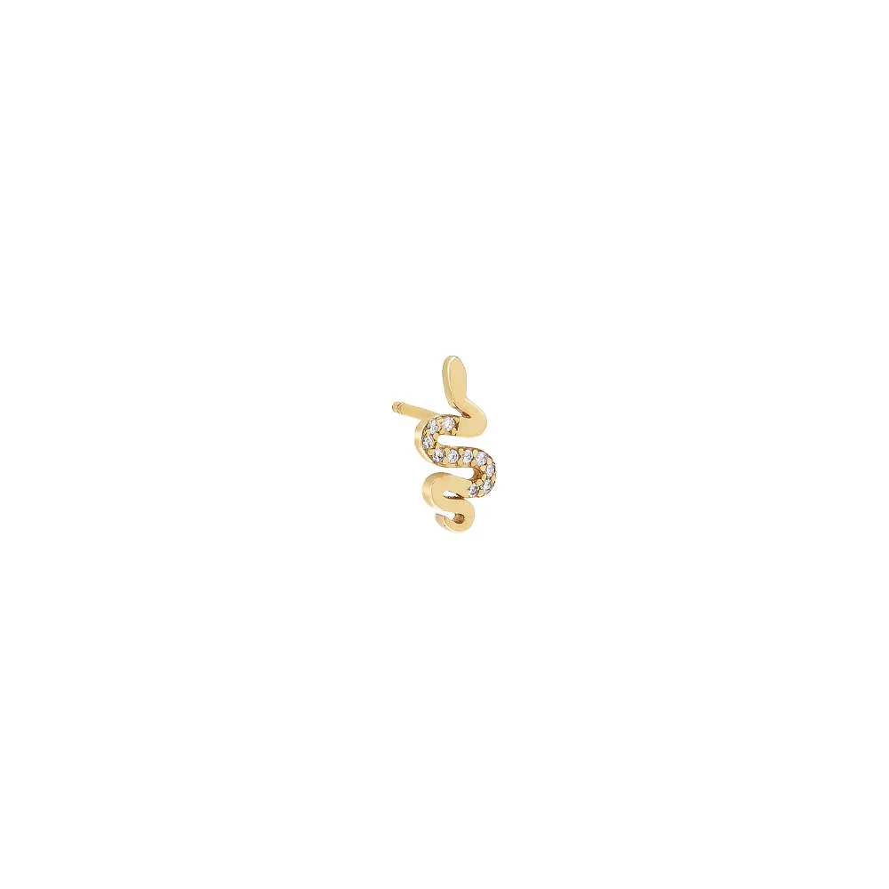 Pavé/Solid Snake Stud Earring sold by Adina Eden's product image thumbnail 3