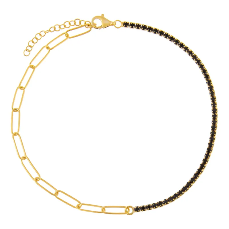 Colored Tennis X Link Anklet sold by Adina Eden's