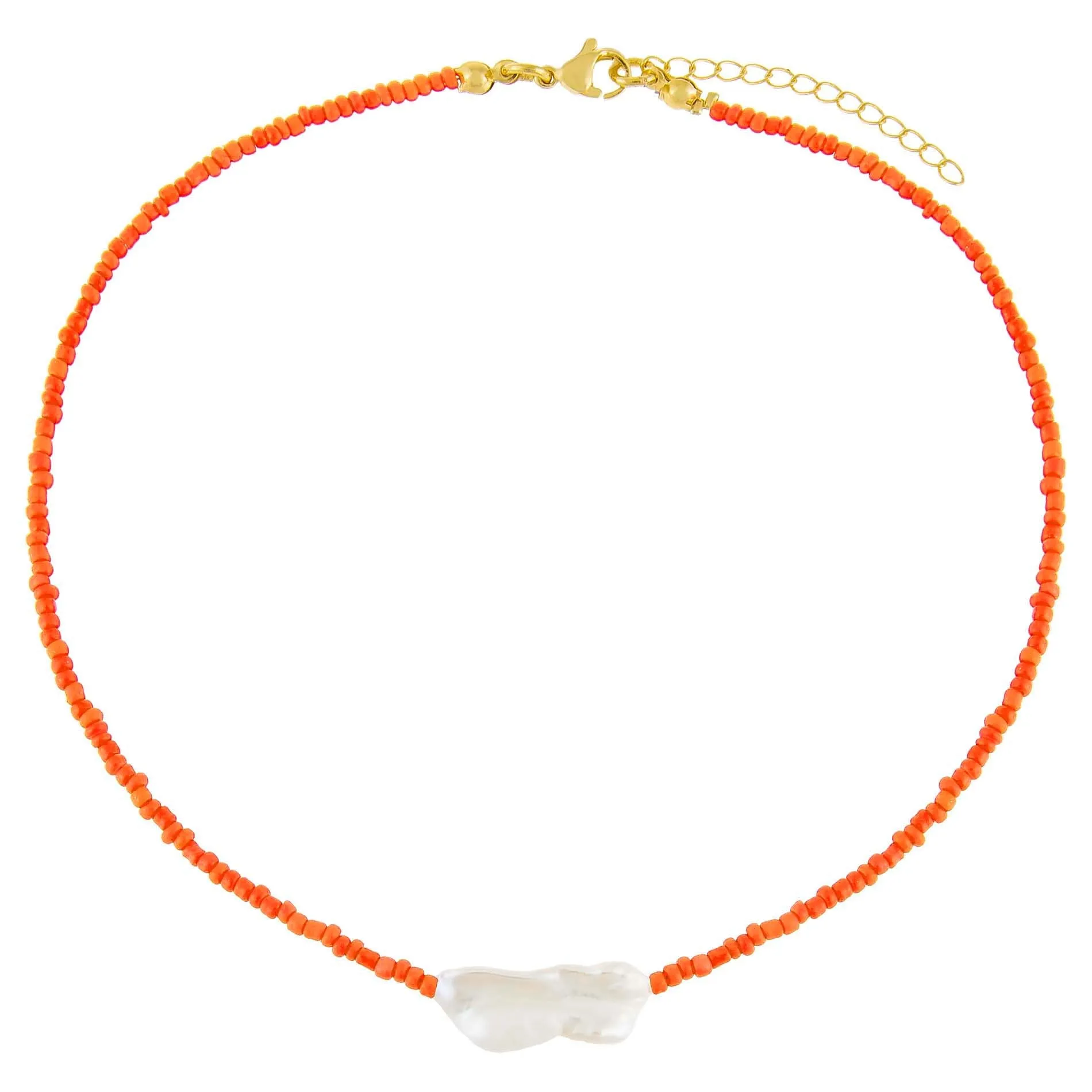 Baroque Pearl Color Beaded Choker sold by Adina Eden's product image thumbnail 5