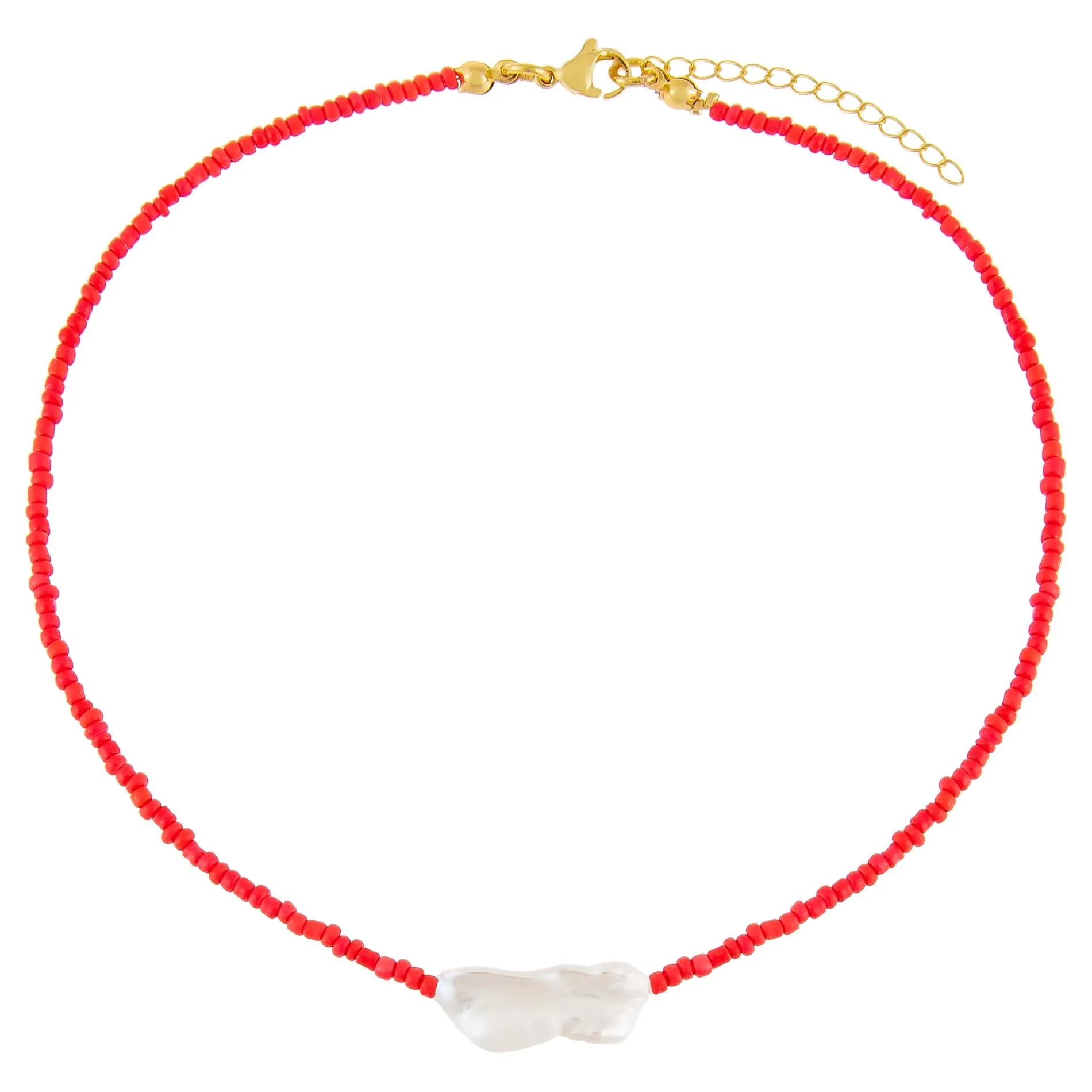 Baroque Pearl Color Beaded Choker sold by Adina Eden's product image thumbnail 3