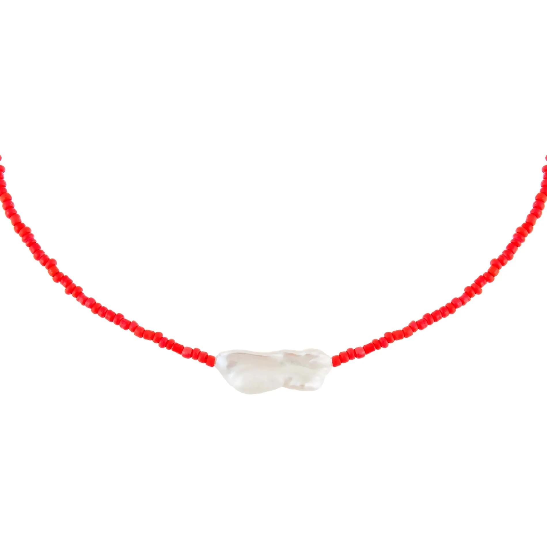 Baroque Pearl Color Beaded Choker sold by Adina Eden's