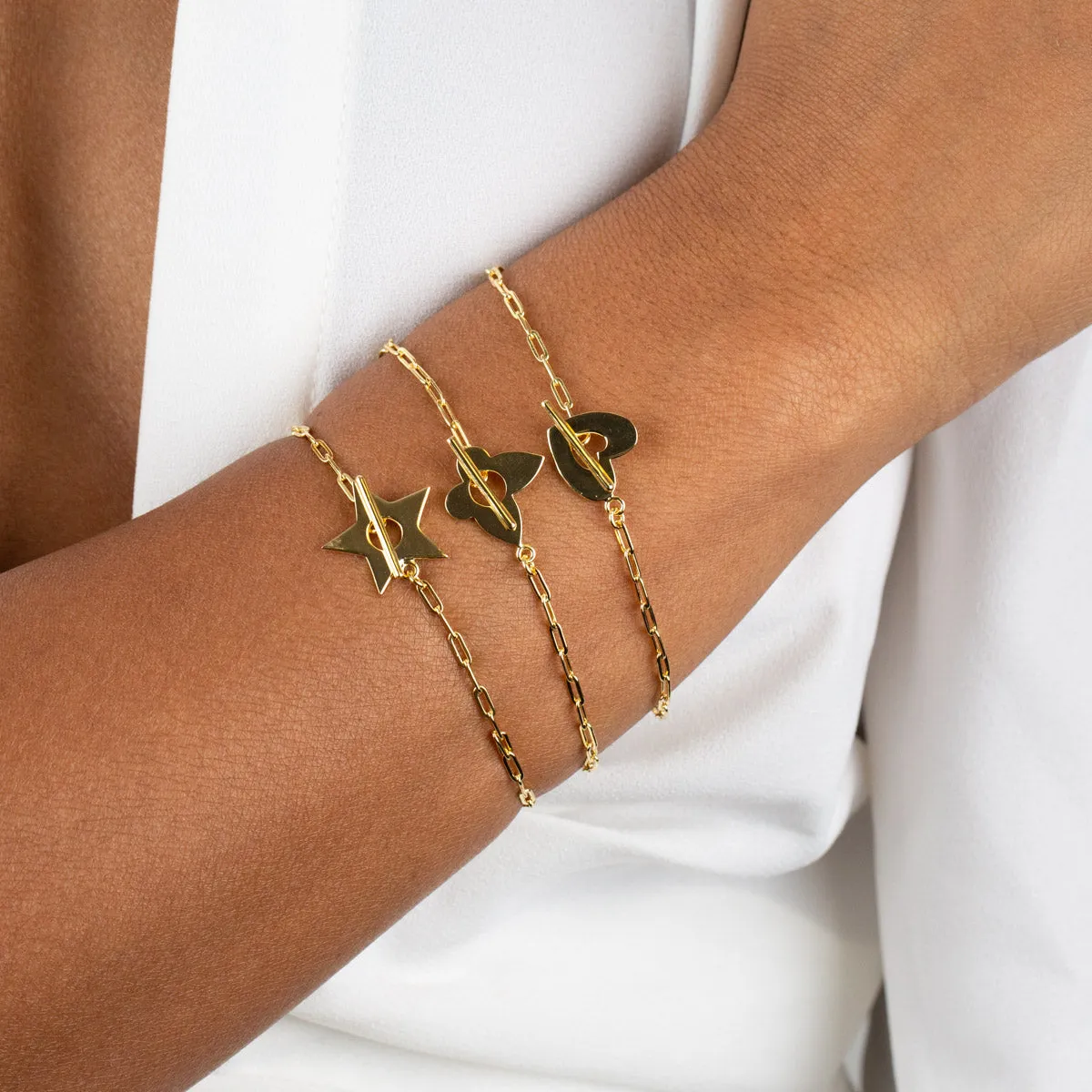 Open Star Toggle Link Bracelet sold by Adina Eden's product image thumbnail 2