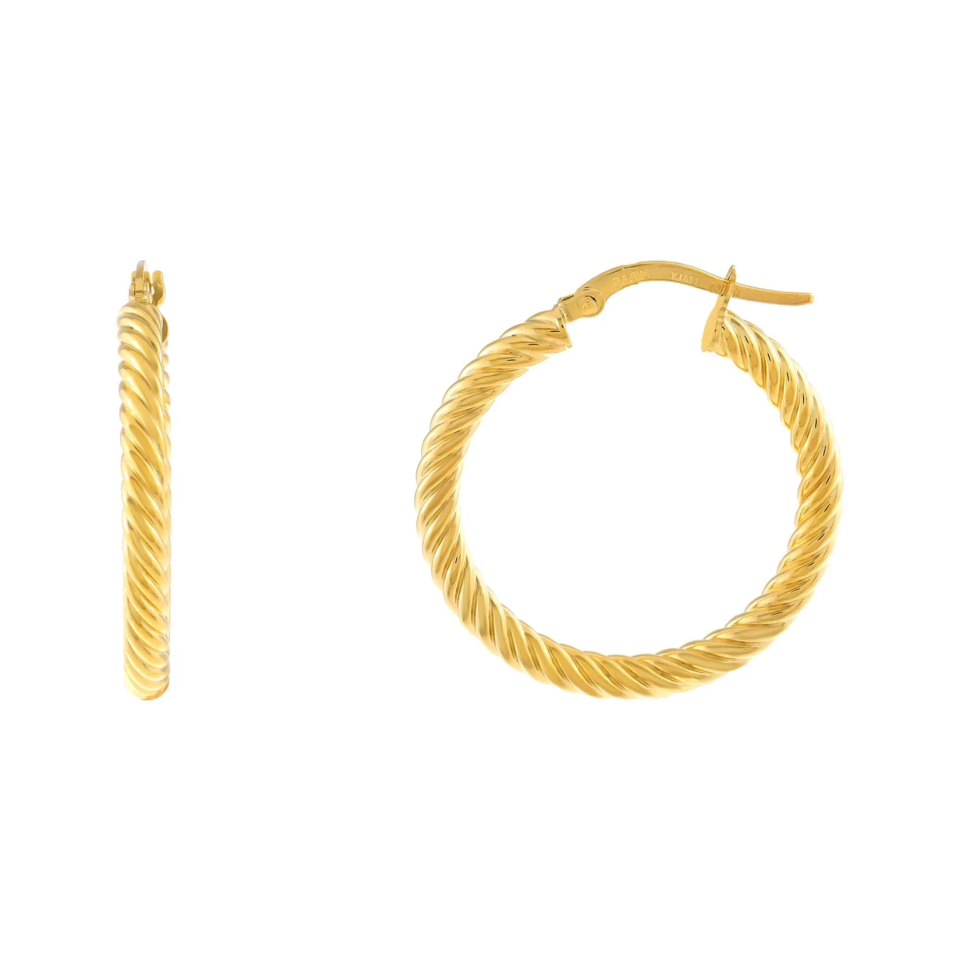 Rope Twisted Hoop Earring 14K sold by Adina Eden's