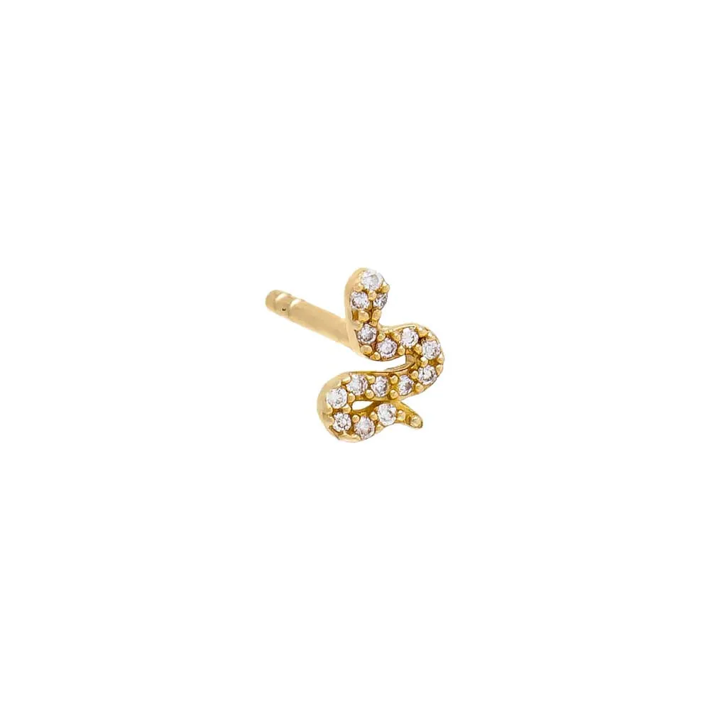 Tiny Diamond Serpent Stud Earring 14K sold by Adina Eden's product image thumbnail 2
