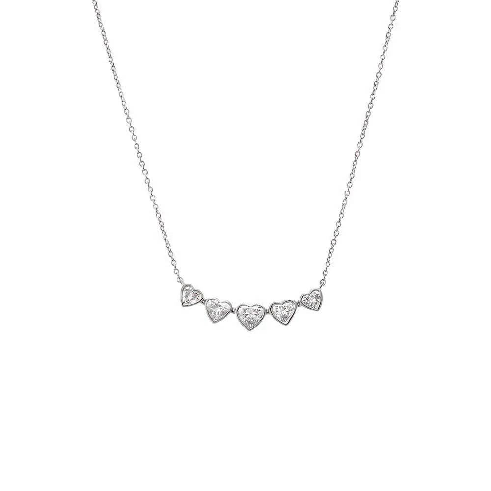 Lab Grown Diamond Heart Cut Curved Bar Necklace 14K sold by Adina Eden's product image thumbnail 3