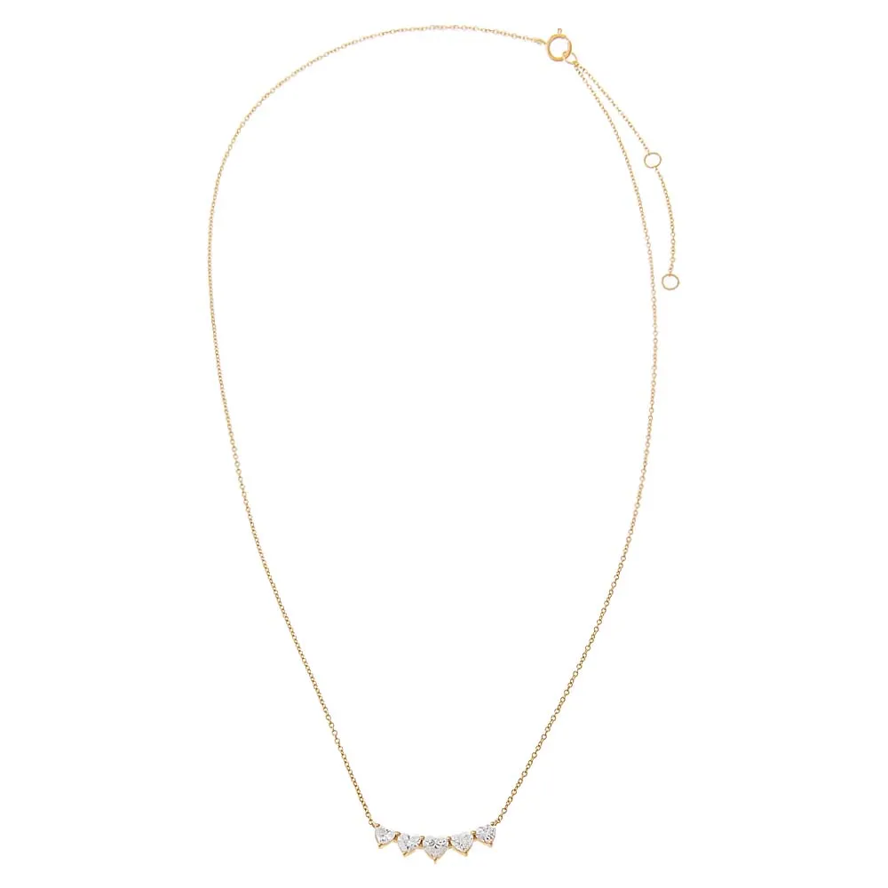 Lab Grown Diamond Heart Cut Curved Bar Necklace 14K sold by Adina Eden's