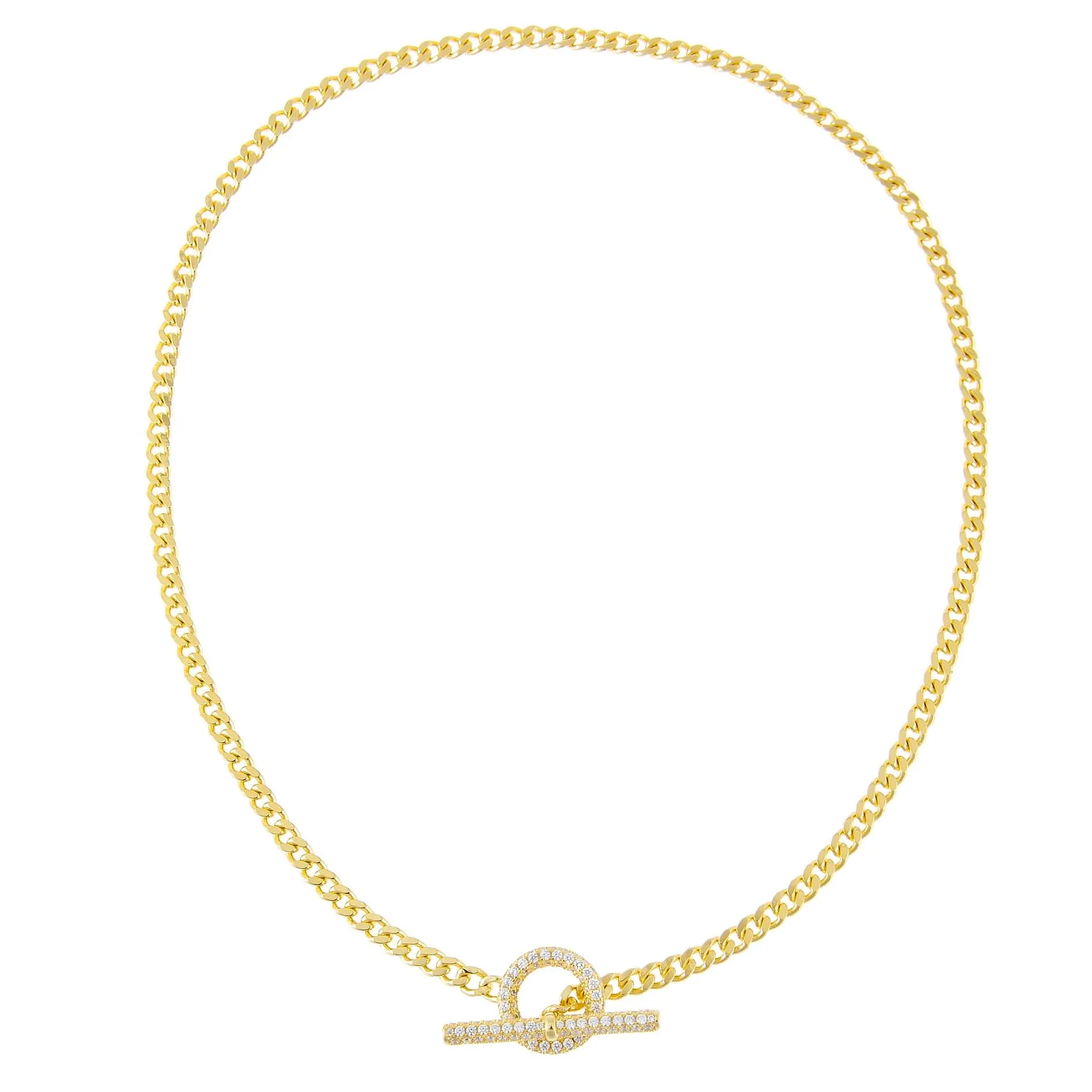 Pavé Cuban Toggle Necklace sold by Adina Eden's product image thumbnail 2