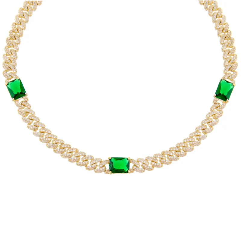 CZ Baguette Chain Link Choker sold by Adina Eden's