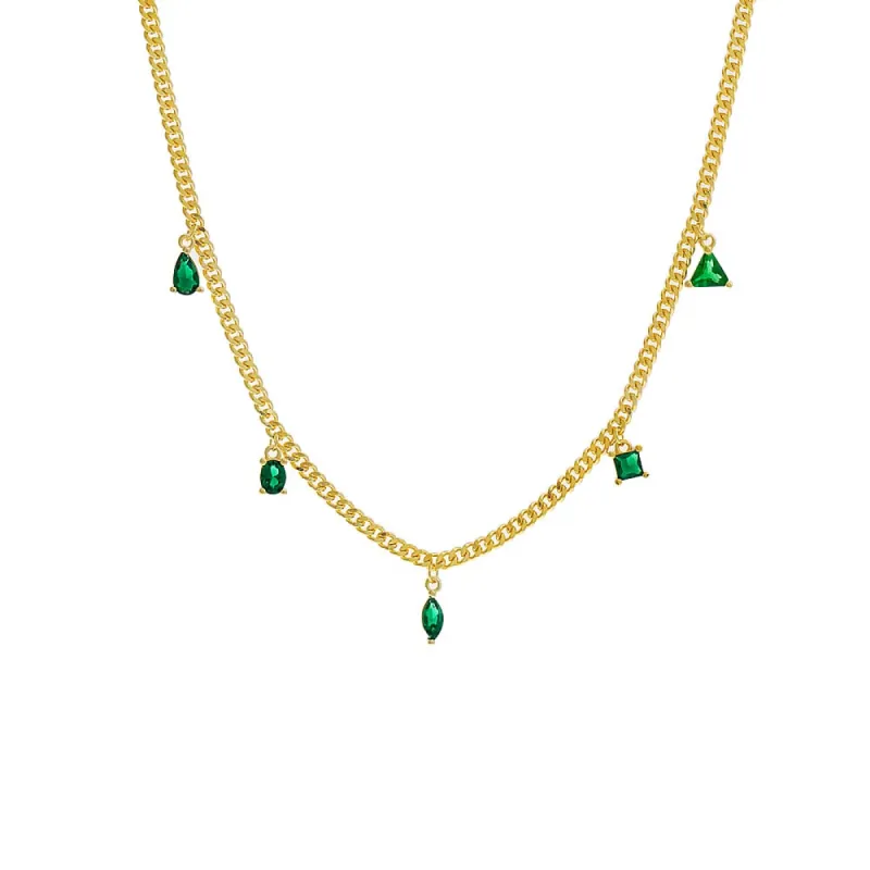 CZ Multi Shaped Charms Necklace sold by Adina Eden's