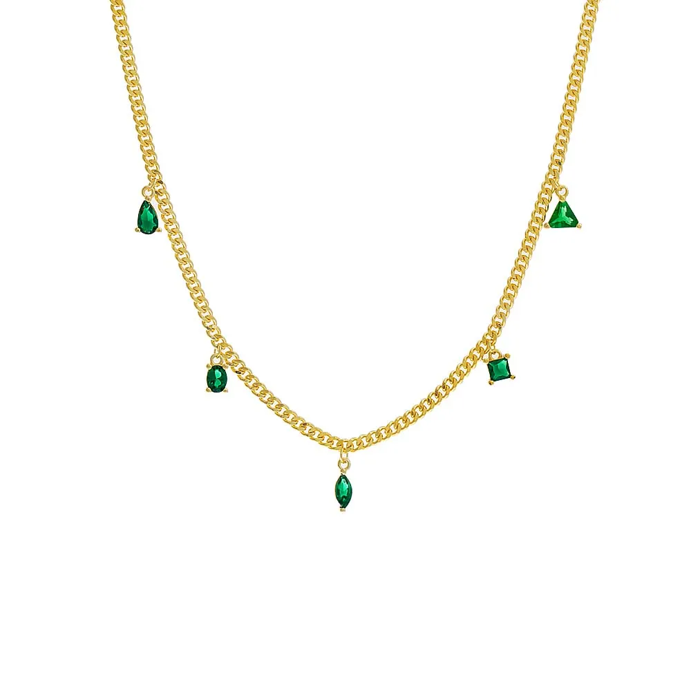 CZ Multi Shaped Charms Necklace sold by Adina Eden's