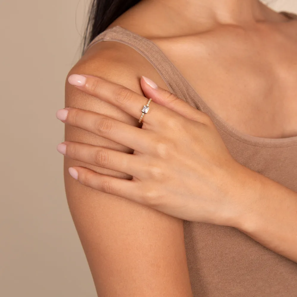 Emerald Shape Bezel Ring sold by Adina Eden's product image thumbnail 2