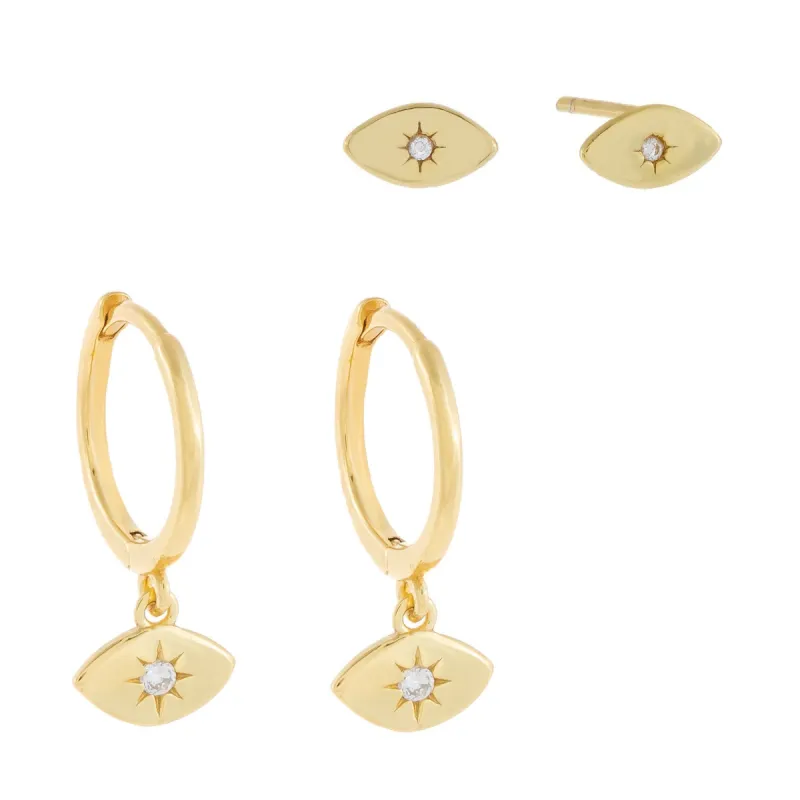 CZ Evil Eye Earring Combo Set sold by Adina Eden's