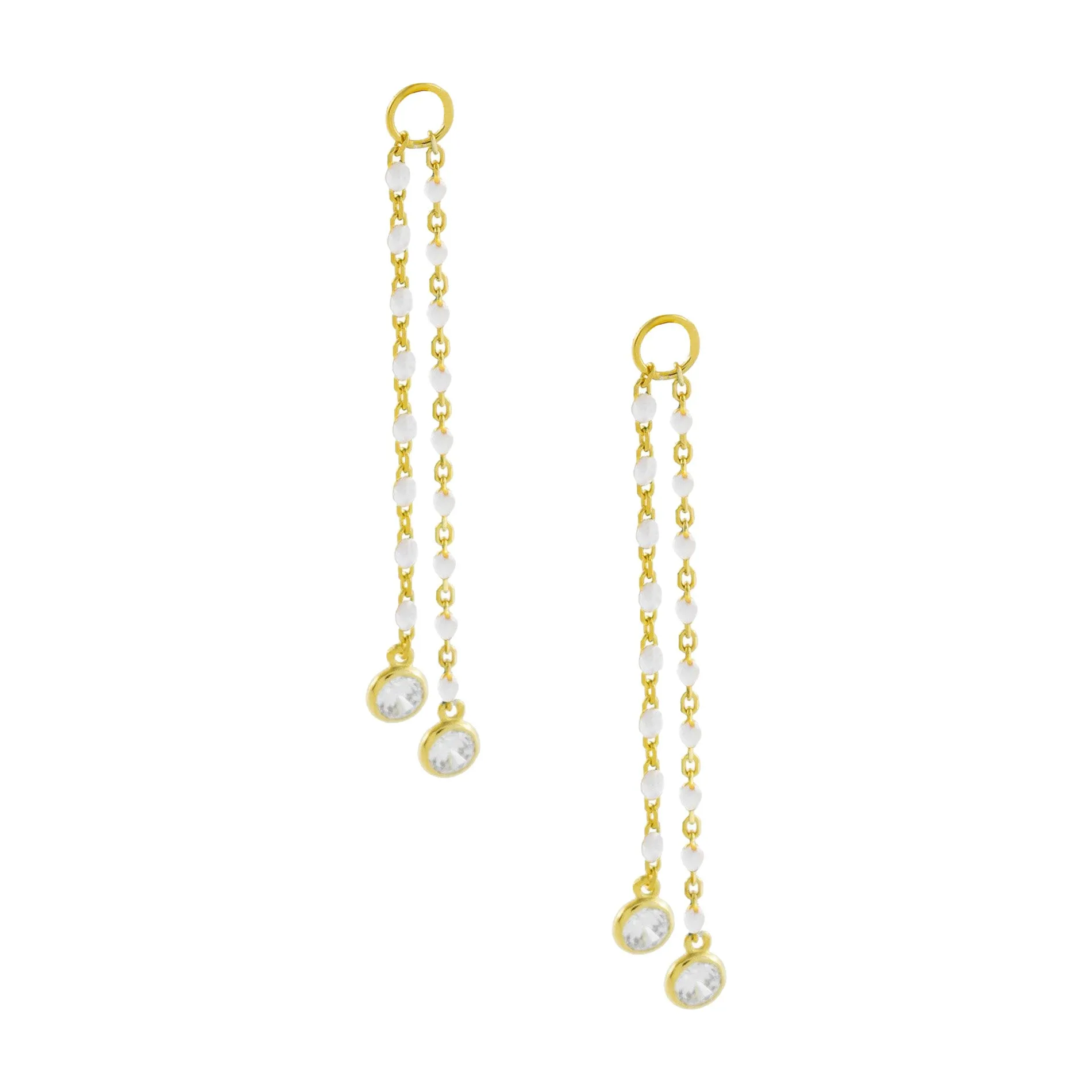 Bezel X Enamel Drop Earring Charm sold by Adina Eden's product image thumbnail 2