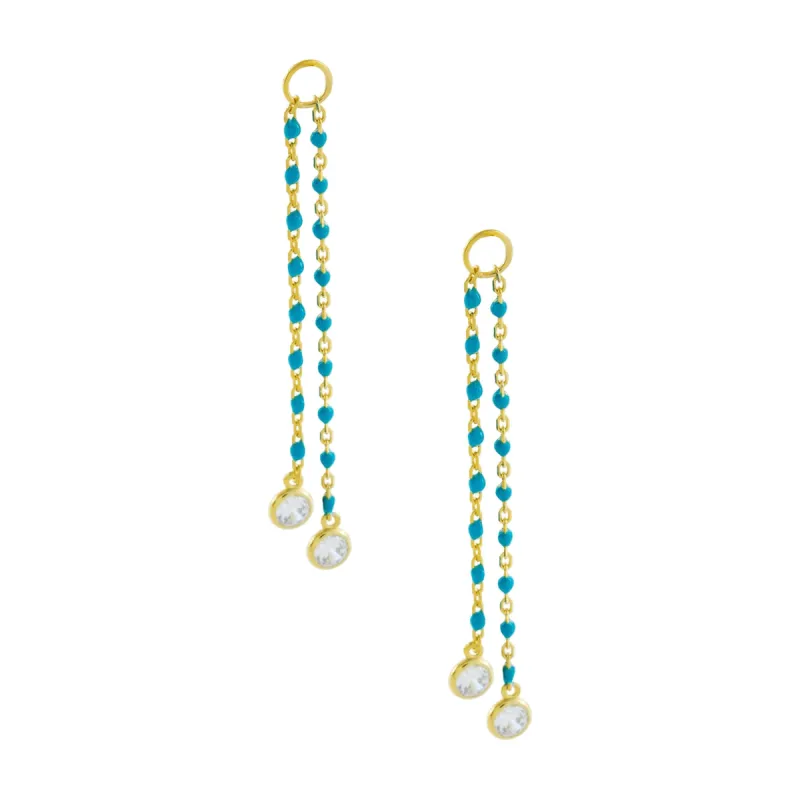 Bezel X Enamel Drop Earring Charm sold by Adina Eden's