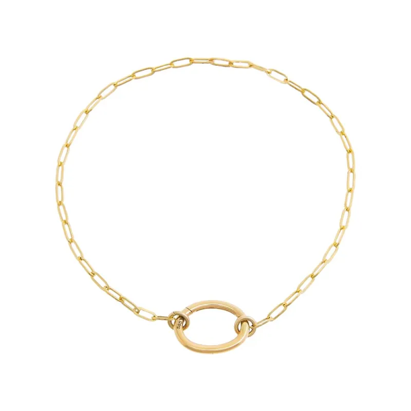 Solid Medium Oval Toggle Paperclip Link Bracelet 14K sold by Adina Eden's