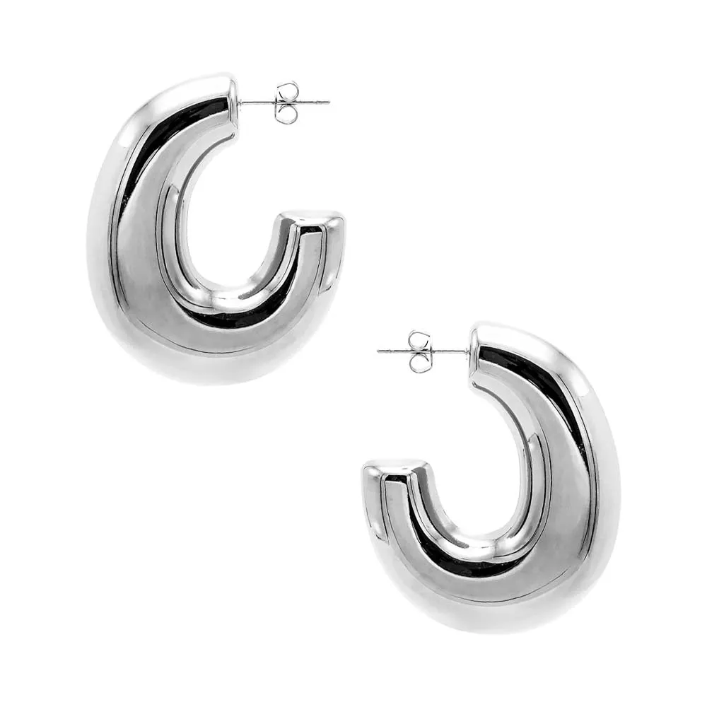 Solid Vintage Hoop Earring sold by Adina Eden's product image thumbnail 3