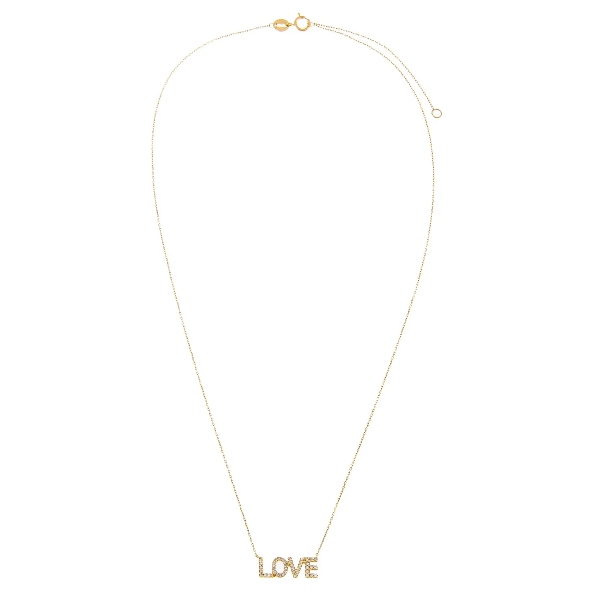 Diamond Love Nameplate Necklace 14K sold by Adina Eden's product image thumbnail 2