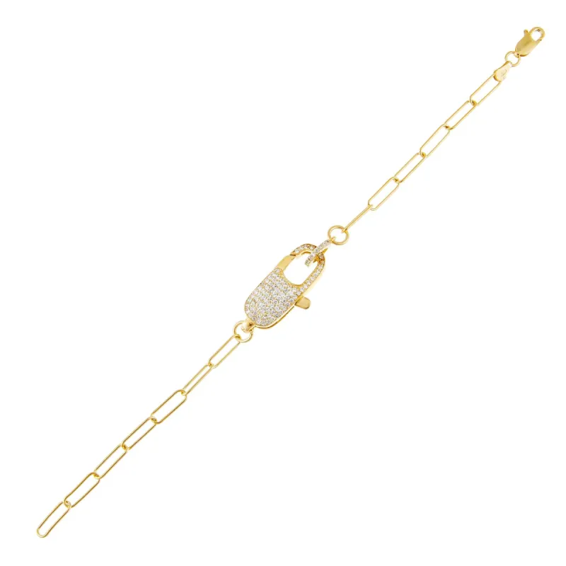Pavé Clasp Link Bracelet sold by Adina Eden's