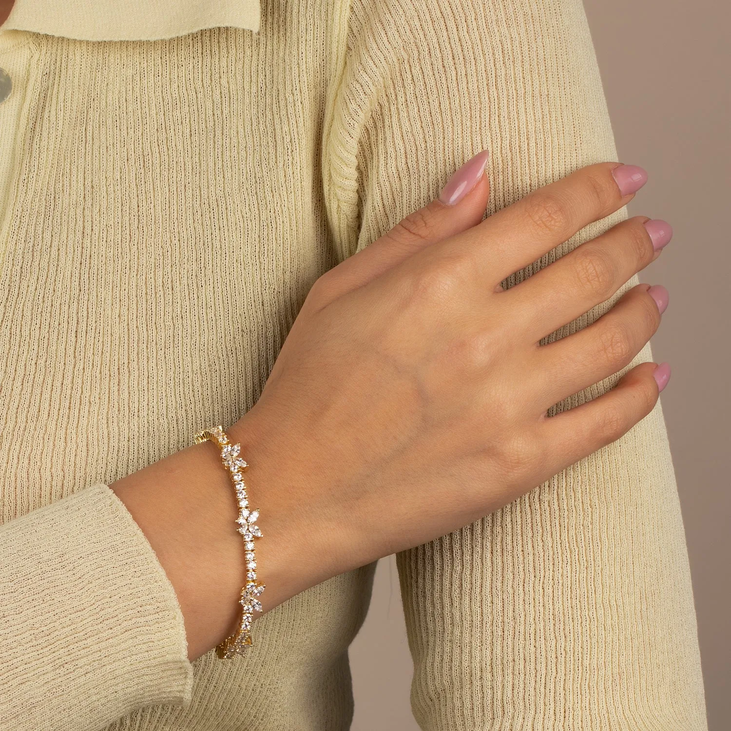 CZ Multi Butterfly Tennis Bracelet sold by Adina Eden's product image thumbnail 2